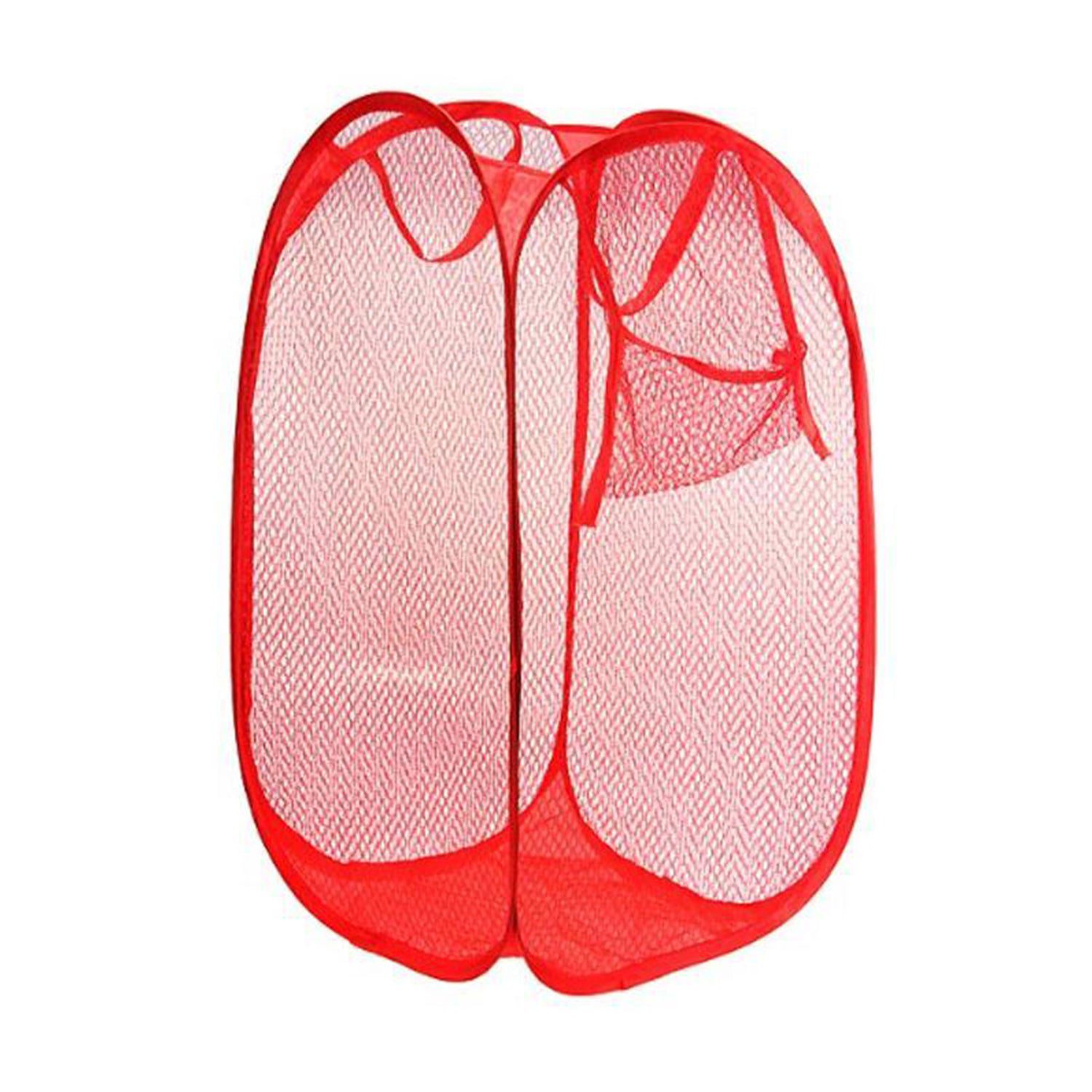 14_cba327af-fdd8-4ee3-bbb1-92dd92ecd910.jpg Laundry Hamper Mesh Fabric For Ventilation Foldable Storage Up Clothes Basket - Front View by Nari Haat, Indian ethn...