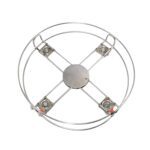 Stainless Steel Gas Cylinder Trolley Wheels LPG Cylinder Roller Stand Movable Trolley - Back View by Nari Haat, India...