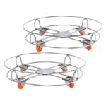 Stainless Steel Gas Cylinder Trolley Wheels LPG Cylinder Roller Stand Movable Trolley - Closeup Embroidery by Nari Ha...