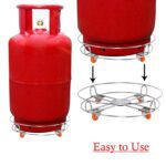 Stainless Steel Gas Cylinder Trolley Wheels LPG Cylinder Roller Stand Movable Trolley - Neckline Detail by Nari Haat,...