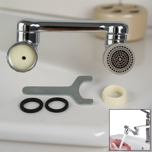 Splash Faucet Filter 180° Rotating Sprayer – Water-Saving Sink Aerator Extender - Front View by Nari Haat, Indian ...