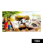 Decorative Wooden Landscape Art with Hooks for Wall Hanging - With Dupatta by Nari Haat, Indian ethnic wear, women cl...