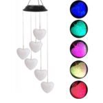 Solar Powered Wind Chimes with Lights: Outdoor Garden Decor (6 LED) - Neckline Detail by Nari Haat, Indian ethnic wea...