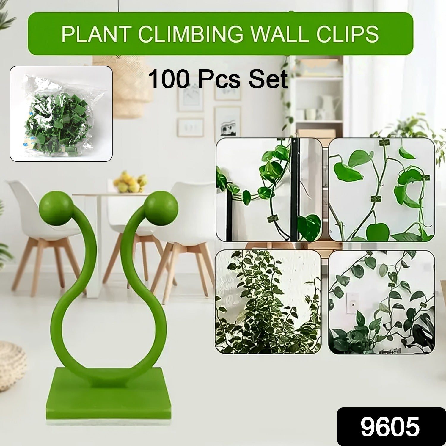 169.jpg Plant Climbing Wall Fixture Clip Self-Adhesive Hook (100 Pcs Set) - Front View by Nari Haat, Indian ethnic wear, wome...