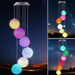 Solar Crystal Ball Color Changing Solar Powered LED  for Patio Garden Night Decor - With Dupatta by Nari Haat, Indian...