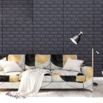 Wall 3D Ceiling Wallpaper Tiles Panel Vinyl Stickers Self-Adhesive for Home (Black) - Neckline Detail by Nari Haat, I...