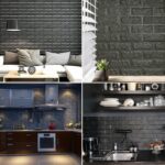 Wall 3D Ceiling Wallpaper Tiles Panel Vinyl Stickers Self-Adhesive for Home (Black) - Fabric Detail by Nari Haat, Ind...