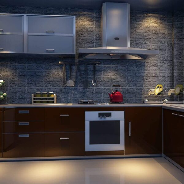 Wall 3D Ceiling Wallpaper Tiles Panel Vinyl Stickers Self-Adhesive for Home (Black) - Front View by Nari Haat, Indian...