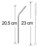 Reusable Stainless Steel Drinking Straws Bent (4 Bent Straws, 1 Brush) - Back View by Nari Haat, Indian ethnic wear, ...