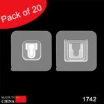 Magic Adhesive Plastic Wall Hooks Heavy Duty Hooks (Pack of 20) - 10 pair - With Dupatta by Nari Haat, Indian ethnic ...