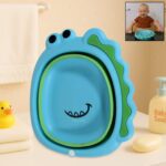 Frog shape foldable baby wash basin tub