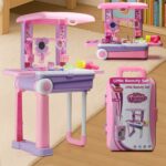 Big Beauty Set Suitcase On Wheel, The Ultimate Beauty Set On Wheels for Girls, Makeup Kit is Easy to Clean & Use, Por...