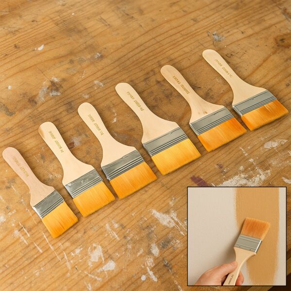 Nylon Pine Painting Brush Set – Dusting & Wall Paint Brushes (6 Pc Set) - Front View by Nari Haat, Indian ethnic we...