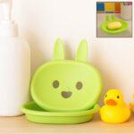 Soap Box  Cute Rabbit Shape Double Bowl Plastic Rack Storage - Front View by Nari Haat, Indian ethnic wear, women clo...