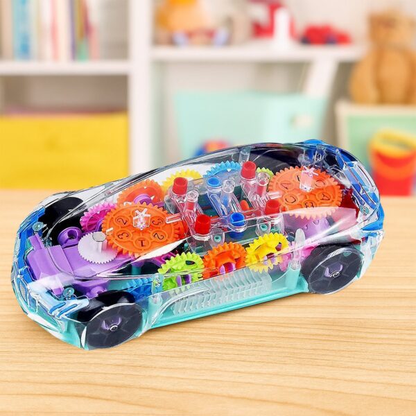 Rotating Transparent Gear Concept Car with Musical and 3D Flashing Lights Toy - Front View by Nari Haat, Indian ethni...