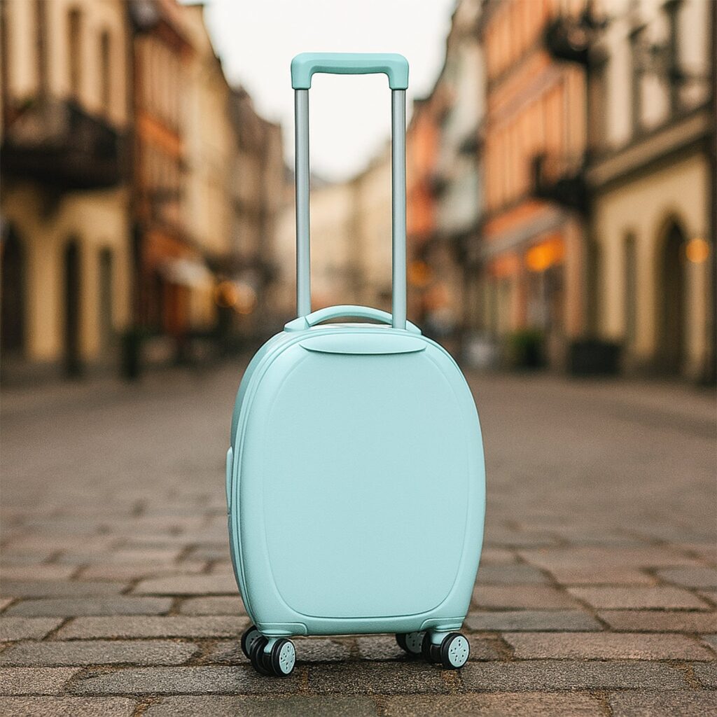 17849 Suitcase For Kids, Girls Green Small Cabin Hard Cover Holiday Carry On Trolley with Extendable Handle, Childre...