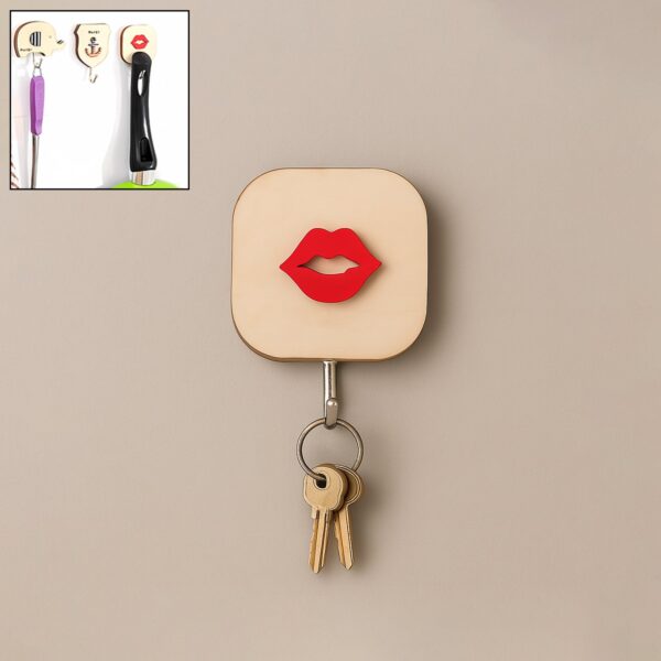 Wooden Cartoon Wall Hook – Kids Room & Bathroom Storage Hook - Front View by Nari Haat, Indian ethnic wear, women c...