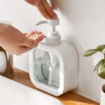 Snap sink Dispenser Plastic Clear Empty Pump Lotion Bottles (1 Set) - Full Detail by Nari Haat, Indian ethnic wear, w...