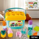 Baby First Block Set Kids Non-Toxic Abcd Geometric Shape Sorting & Stacking (1 Set) - With Dupatta by Nari Haat, Indi...