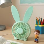 Cute Rabbit USB Desk Fan for Kids & Camping (1 Pc, Plastic, Mist Air) - Front View by Nari Haat, Indian ethnic wear, ...