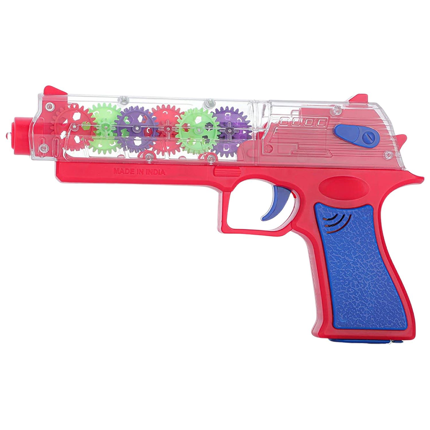 Plastic Gear Simulation Laser Toy Gun – 3D Lights, Music & Rotating (1 Pc, 3+ Years) - Sleeve Design by Nari Haat, ...