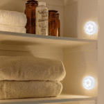 Round Shape 8 LED Motion Sensor Induction Led Light (1 Pc) - Fabric Detail by Nari Haat, Indian ethnic wear, women cl...