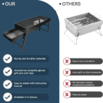 Folding Portable Barbeque BBQ Grill Set for Outdoor and Home - Back View by Nari Haat, Indian ethnic wear, women clot...