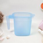 Plastic Square Transparent  Bath Water Mug (1 Pc / 1000 ML / Mix Color) - Closeup Embroidery by Nari Haat, Indian eth...