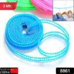 3 Meter Anti-Slip Clothesline Rope with Hooks