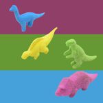 Small Dinosaur Shaped Erasers (4 Pc): Animal Erasers for Kids (School Supplies) - Back View by Nari Haat, Indian ethn...