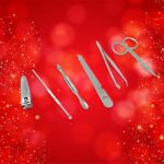 6-in-1 Nail Care Kit: Clippers, Trimmers, Mirror & Travel Case - Sleeve Design by Nari Haat, Indian ethnic wear, wome...