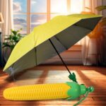 Vegetable shaped Folding Umbrella, Plastic Case Creative Fashion Folding Mini Sun Shade Rain Umbrella, Unique Umbrell...