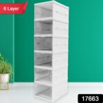 6-Layer Stackable Foldable Storage Organizer Cart Clothes, Kitchen, Closet & Bathroom - With Dupatta by Nari Haat, In...