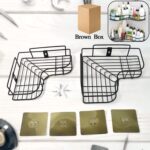 Metal Shower Shelf, Shower Shelf without Drilling (2 Pc) - Front View by Nari Haat, Indian ethnic wear, women clothin...