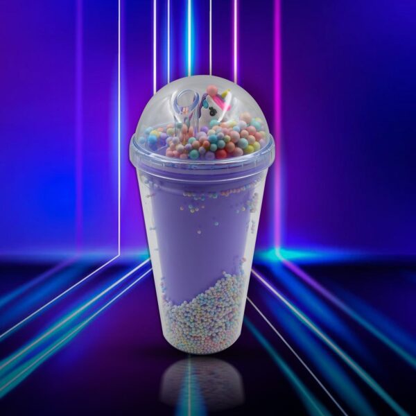 Design Printed Sipper Bottle With Toy, LED Glow Light, Double Wall Sipper Glass Water Bottle , Sipper Bottle With Str...