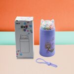 Girl Glass Water Bottle for School with Kid Sparkle Strap Cat 350ml (MOQ :- 75 pc) - Fabric Detail by Nari Haat, Indi...