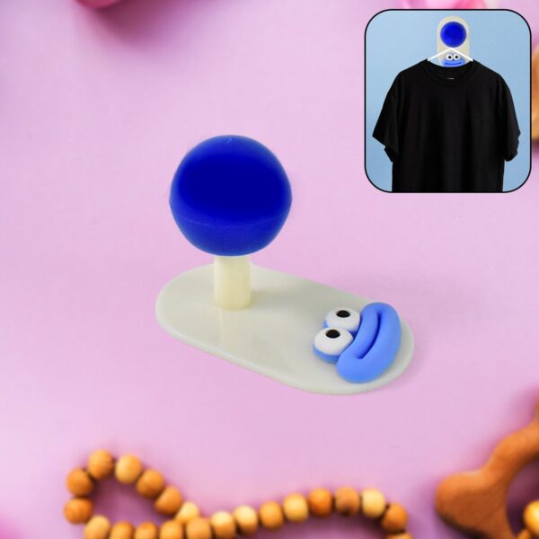 Cartoon Colorful Hooks Simple Ball Shape Hook Self-adhesive (1 Pc) - Front View by Nari Haat, Indian ethnic wear, wom...