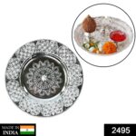 Beautiful 8-Inch Plastic Pooja Thali Set for Daily Use & Special Occasions - With Dupatta by Nari Haat, Indian ethnic...