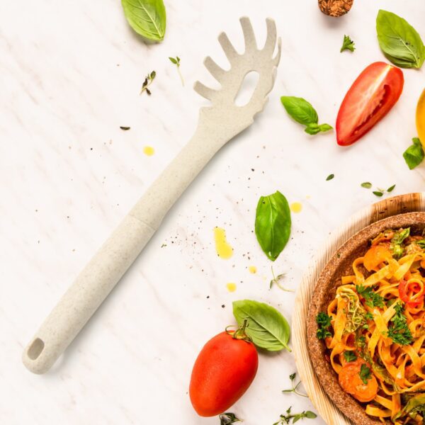 Plastic Kitchen Utensil - Heat-Resistant Non-Stick Whisk, Pasta & Soup Spoon (1 Pc ) - Front View by Nari Haat, India...