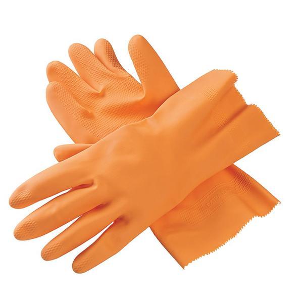 1_9d94079a-ad3d-40a2-80ad-ff42d9730895.jpg Cut Glove Reusable Rubber Hand Gloves (Orange) - 1 pc - Front View by Nari Haat, Indian ethnic wear, women clothing, ...