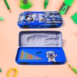Car Shape Metal Compass Box, Pencil Case for Kids Stationery Compass Box - Front View by Nari Haat, Indian ethnic wea...