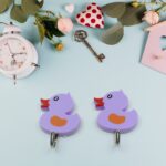 Strong Self-Adhesive Hooks (2 Pc): Heavy Duty, Waterproof, All-Purpose - Front View by Nari Haat, Indian ethnic wear,...