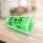 Plastic Drink Cup, Tea Coffee Tumbler with Lid and Straw (1 Pc) - Back View by Nari Haat, Indian ethnic wear, women ...