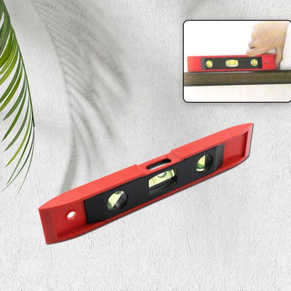 3 Bubble Mini Spirit Level Plastic Torpedo Carpenter's Spirit Level Measurement tools - Front View by Nari Haat, Indi...