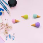 Cone Eraser for Girls & Boys / Eraser for School B'Day Return Gift Party Doughnut Lollipop Ice Cream Theme Shape Eras...