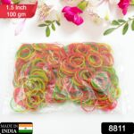 Strong & Reusable Rubber Bands: Multicolor (1.5 Inch 100 GM) - With Dupatta by Nari Haat, Indian ethnic wear, women c...