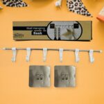 Stainless Steel Utensil Hanger Rail Nail Free Wall Mount - Closeup Embroidery by Nari Haat, Indian ethnic wear, women...