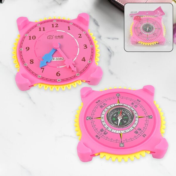 2-in-1 Navigation / Direction North-South Compass with Clock (1 Pc) - Front View by Nari Haat, Indian ethnic wear, wo...