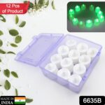 Green Flameless LED Tealights Smokeless Decorative Candles LED Tea Light Pack of 12 - With Dupatta by Nari Haat, Indi...