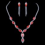 Necklace and Earrings Set Wedding Jewelry Set (1 Set / Mix Color) - Sleeve Design by Nari Haat, Indian ethnic wear, w...